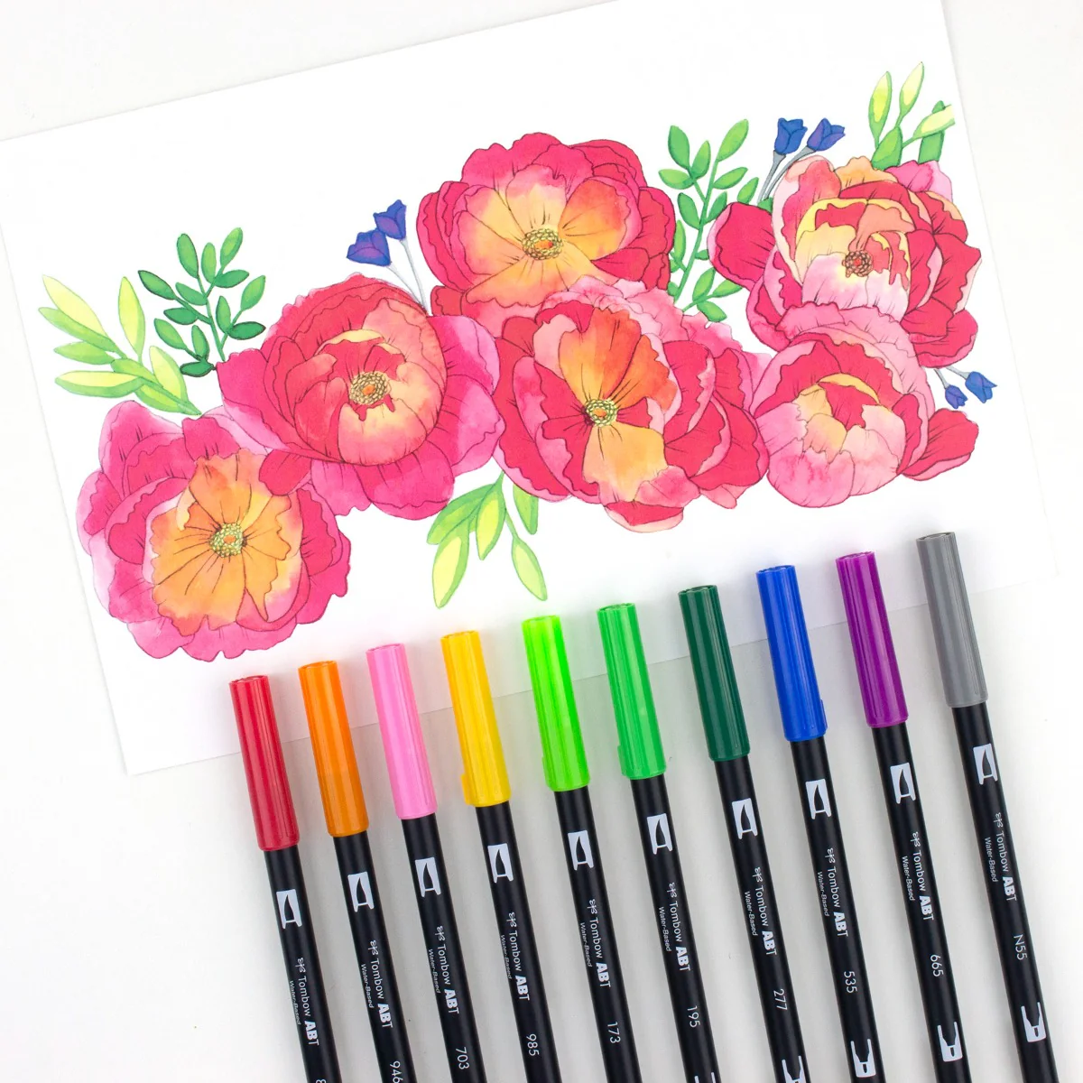 Dual Brush Pen Art Markers, Watercolor Favorites, 10-Pack - Image 3