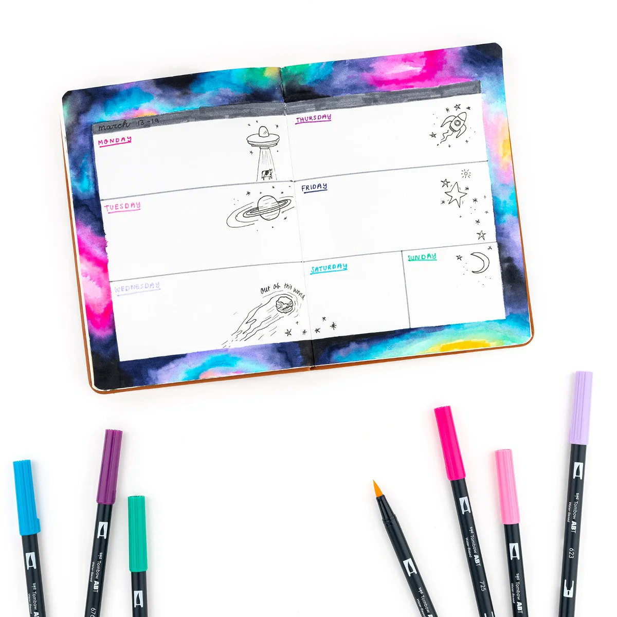 Dual Brush Pen Art Markers, Galaxy, 10-Pack - Image 10