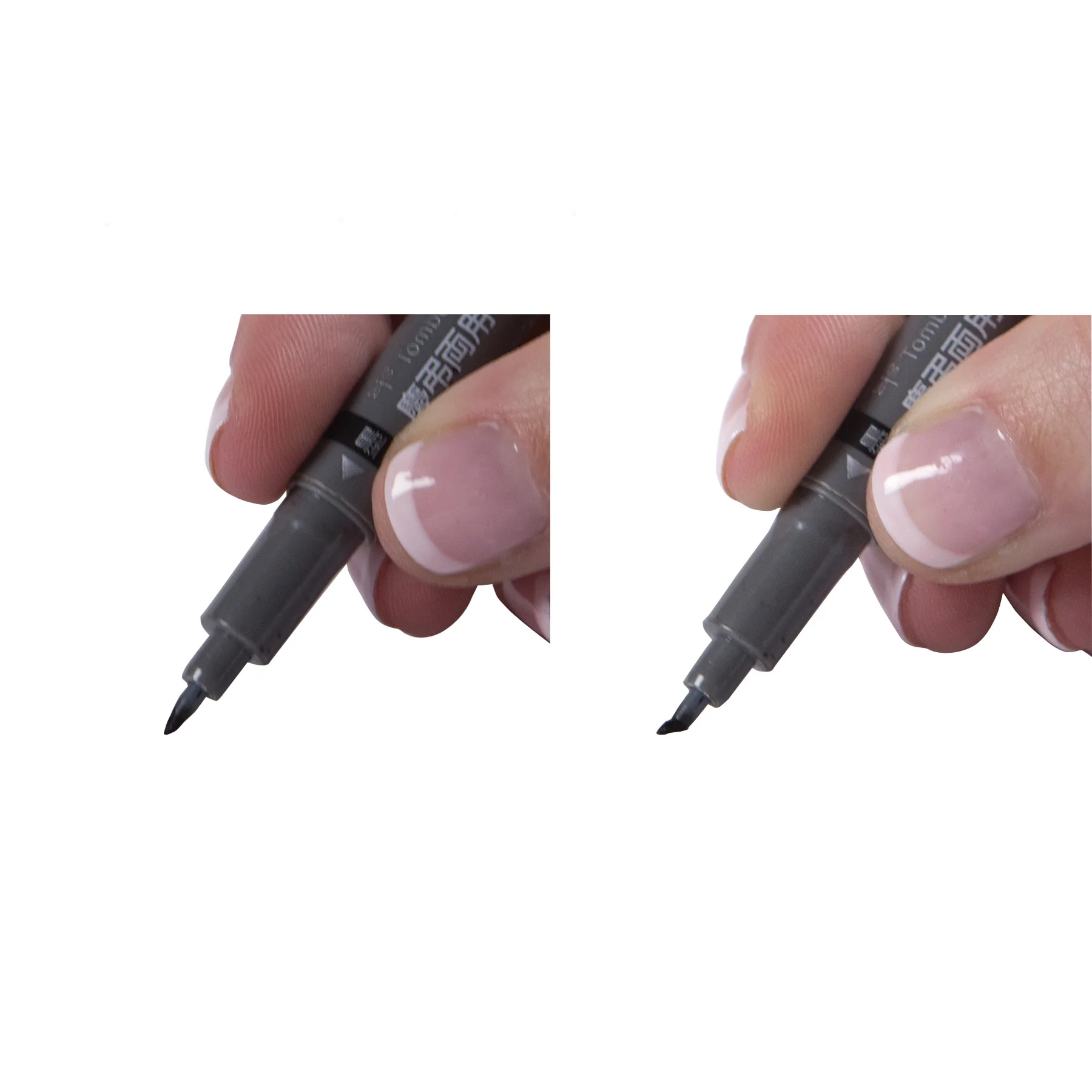 Fudenosuke Brush Pen, Twin Tip, Black/Gray - Image 5